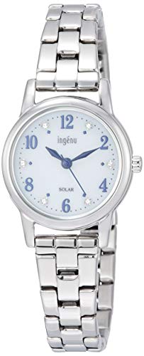 [セイコーウォッチ] 腕時計 アンジェーヌ ソーラー ホワイトスワロフスキー文字盤 フルアラビア表記 メタルバンド ハードレックス AHJD405 レディース シルバー